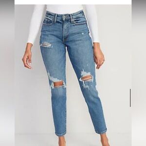 Women’s Curvy High Waisted OG Straight Ripped Jeans Old Navy